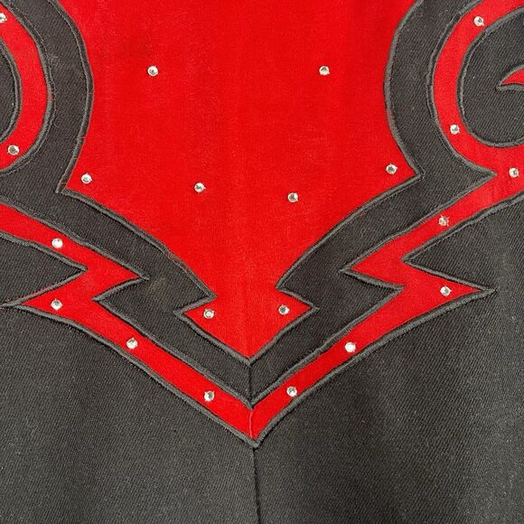 VTG Western Collection Men’s Jacket X-Large Red Suede Black Rhinestone Studded - Picture 15 of 15